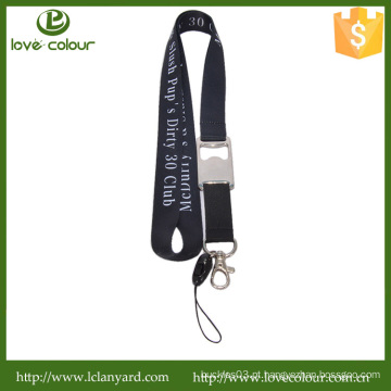 Alta qualidade simplesmente lanyard preto / clip de cordão